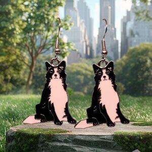 Black and White Dog Earrings